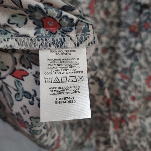 Loft Large Floral Ruffle Sleeve Button Up Top Prairie Cottagecore Office Casual - Picture 7 of 10